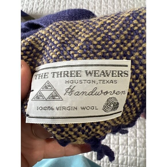 Handwoven Multicolor VirginWool Throw Blanket Fringe By The Three Weavers Cabin - Picture 2 of 7